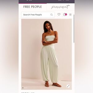 TEAL Free People Mora Drop Waist Jumpsuit size M